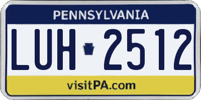PA license plate LUH2512