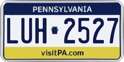 PA license plate LUH2527
