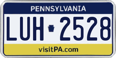PA license plate LUH2528