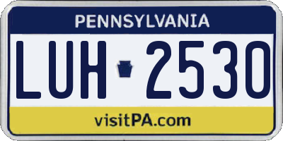 PA license plate LUH2530