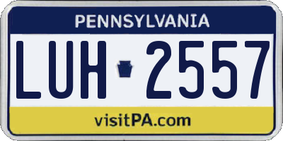 PA license plate LUH2557