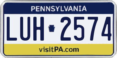 PA license plate LUH2574