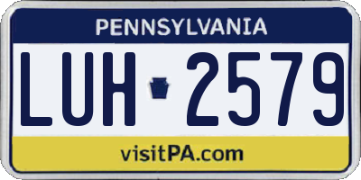 PA license plate LUH2579