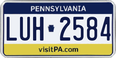 PA license plate LUH2584