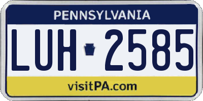 PA license plate LUH2585