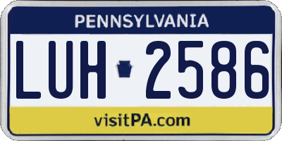 PA license plate LUH2586