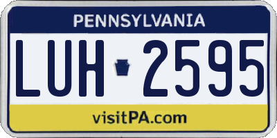 PA license plate LUH2595