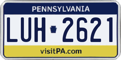 PA license plate LUH2621
