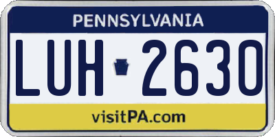 PA license plate LUH2630