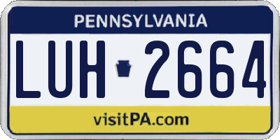 PA license plate LUH2664