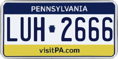PA license plate LUH2666