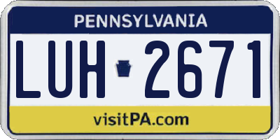 PA license plate LUH2671