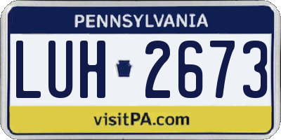 PA license plate LUH2673