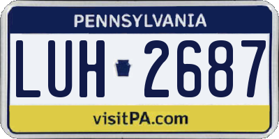 PA license plate LUH2687