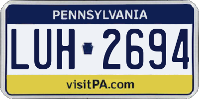 PA license plate LUH2694