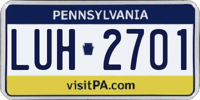 PA license plate LUH2701
