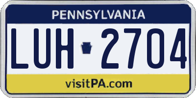 PA license plate LUH2704