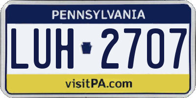 PA license plate LUH2707