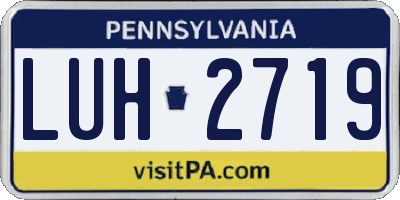 PA license plate LUH2719
