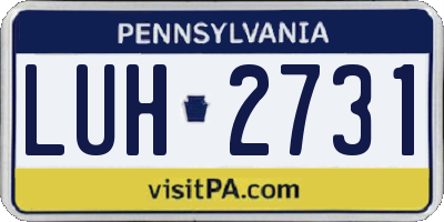 PA license plate LUH2731