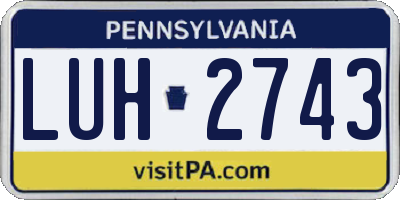 PA license plate LUH2743