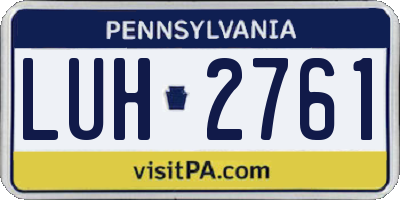 PA license plate LUH2761