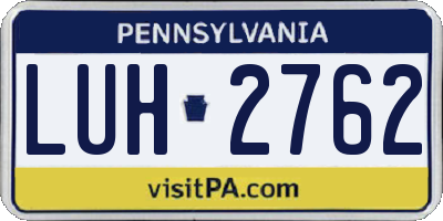PA license plate LUH2762