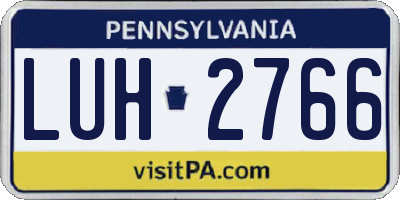 PA license plate LUH2766