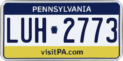 PA license plate LUH2773