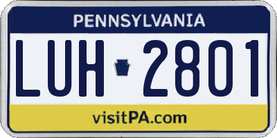 PA license plate LUH2801