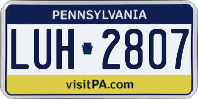 PA license plate LUH2807