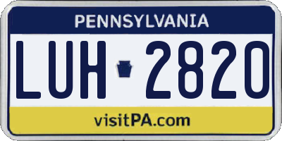 PA license plate LUH2820