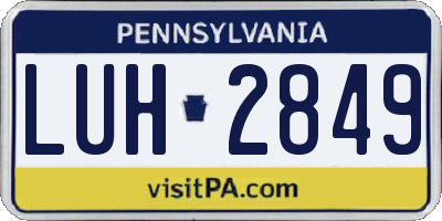 PA license plate LUH2849