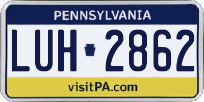 PA license plate LUH2862