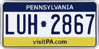 PA license plate LUH2867