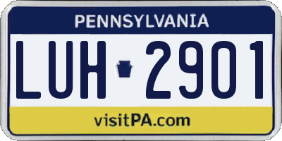 PA license plate LUH2901
