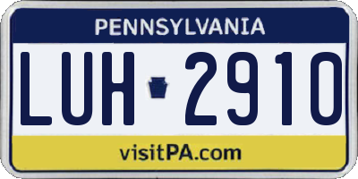 PA license plate LUH2910