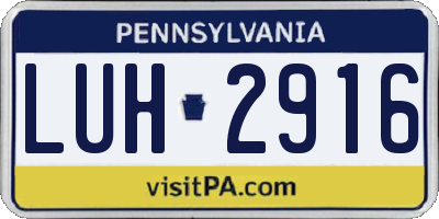 PA license plate LUH2916