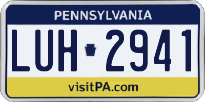 PA license plate LUH2941