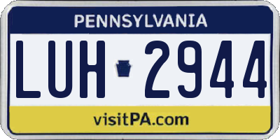 PA license plate LUH2944