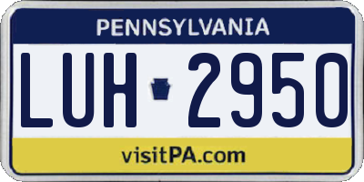 PA license plate LUH2950