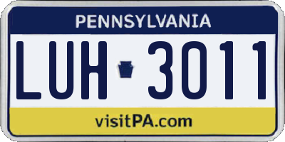 PA license plate LUH3011