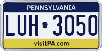 PA license plate LUH3050