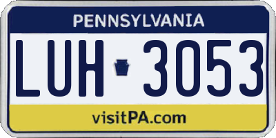 PA license plate LUH3053