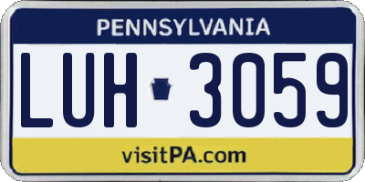 PA license plate LUH3059
