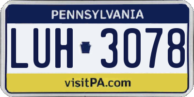 PA license plate LUH3078