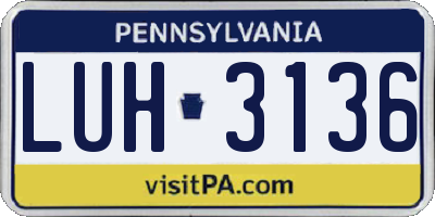 PA license plate LUH3136