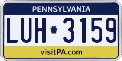 PA license plate LUH3159