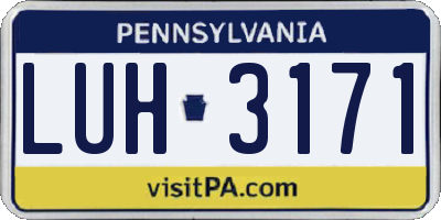 PA license plate LUH3171