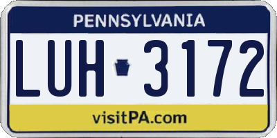 PA license plate LUH3172